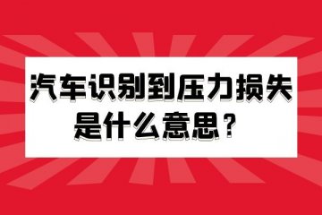 汽车识别到压力损失是什么意思